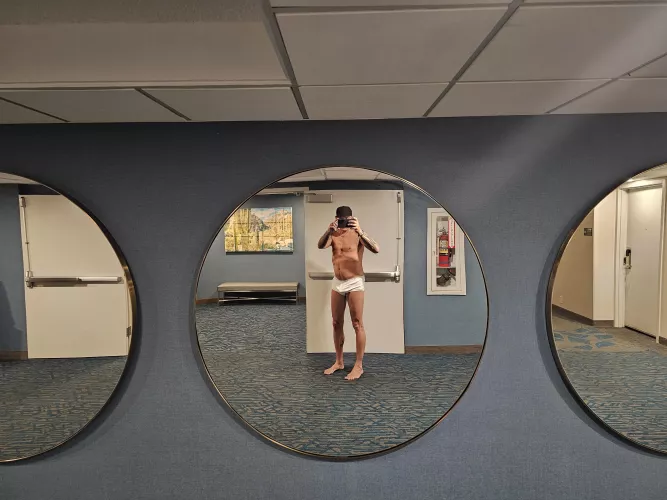 just getting ice at the hotel in my undies