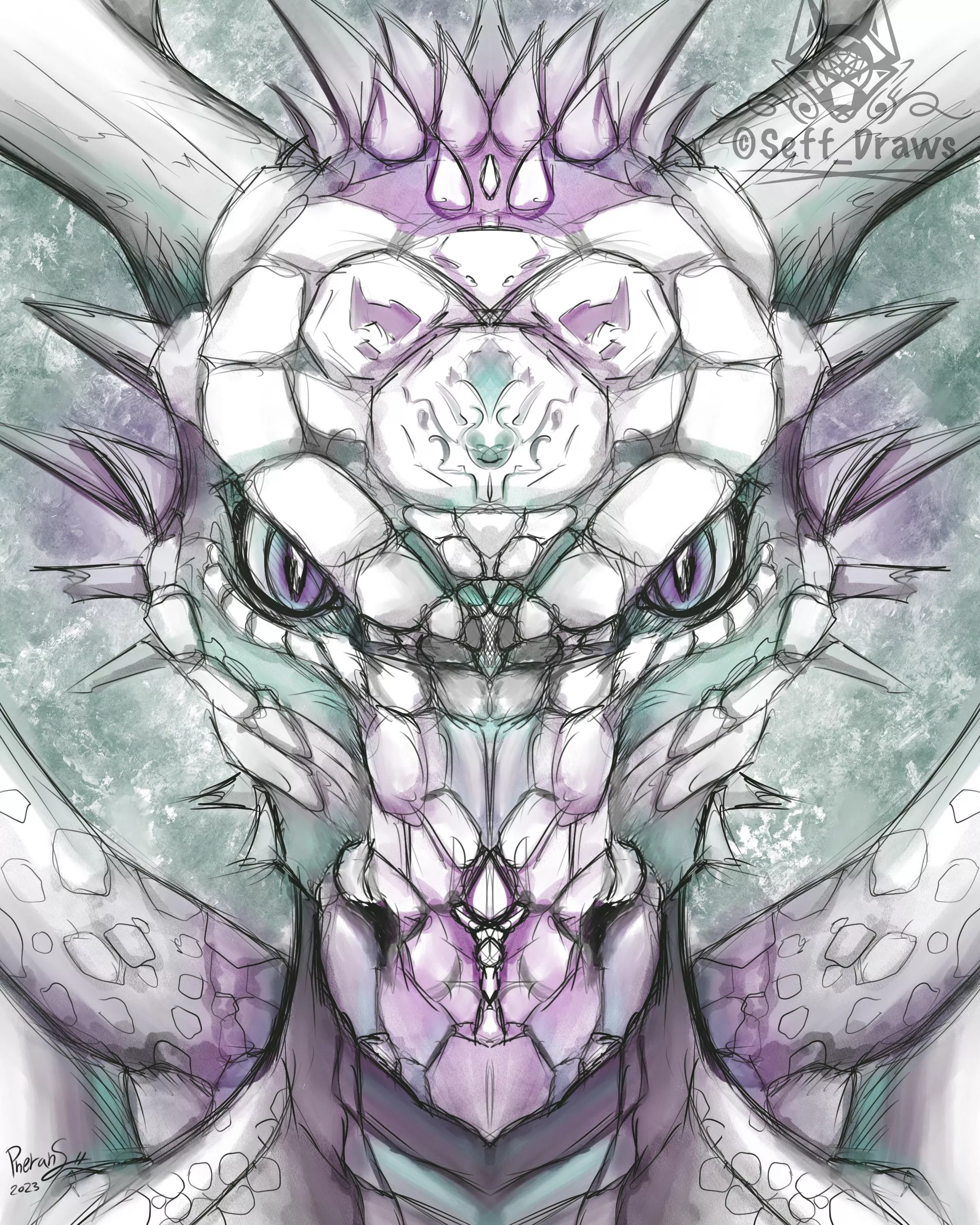 Let my thoughts wonder on the page, apparently my thoughts are reptilian in nature lol, Art by me