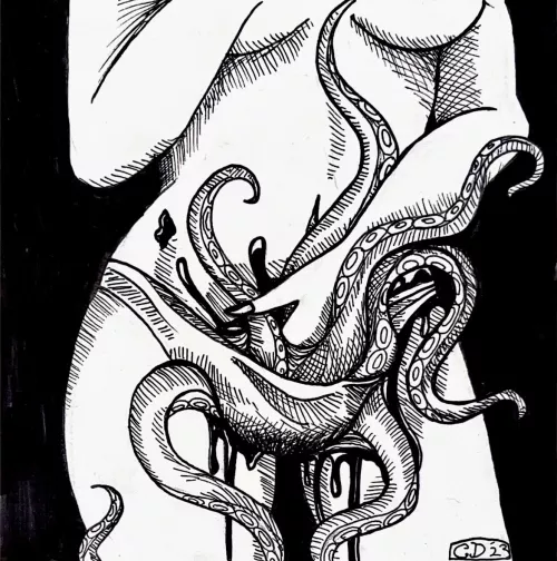 Made a little consentacle pen and ink drawing today!