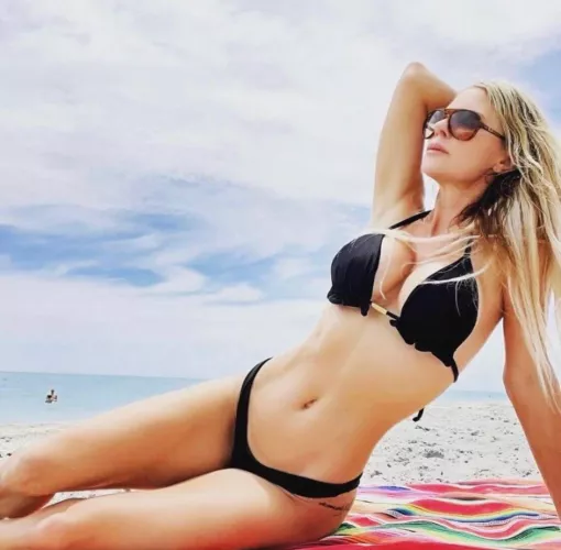 My favorite black bikini at the beach
