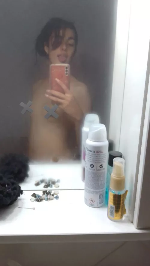 out of the shower <3