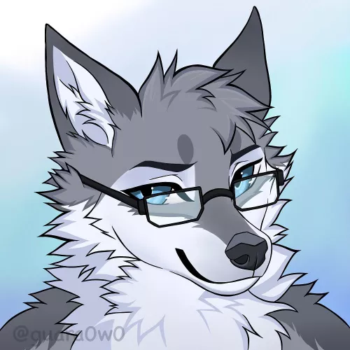 Wolf icon, version with glasses (art by me)