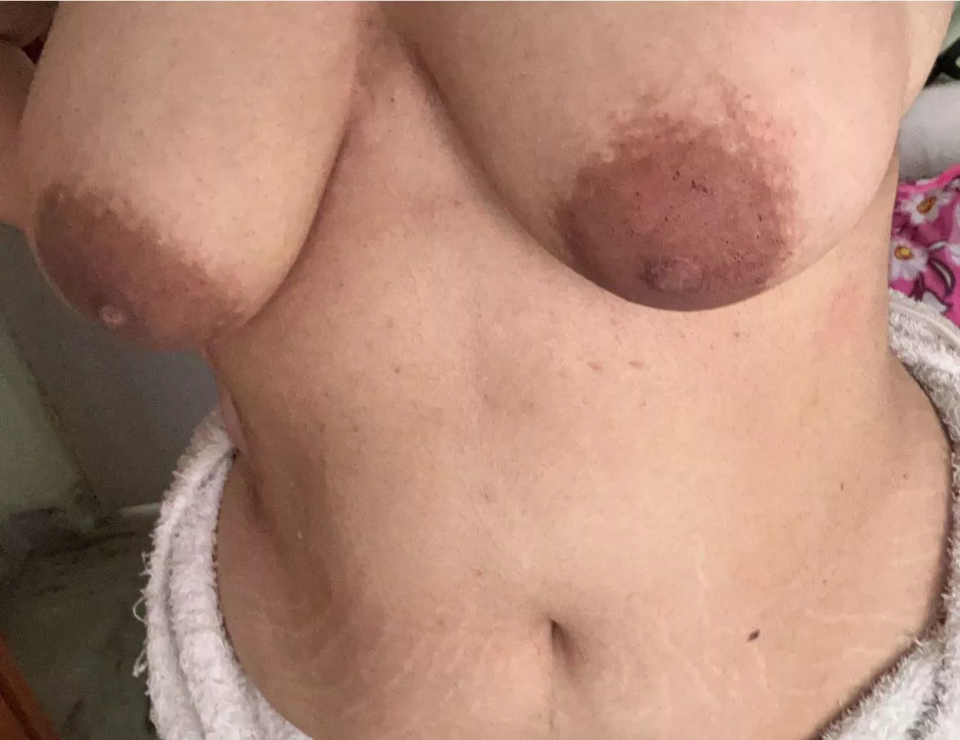 Aftermath of a bristled hairbrush.