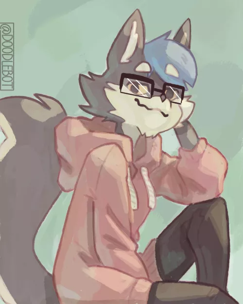 Another commission of my fursona Asher from @ac_doodlebot on Twitter! I love how it turned out :D