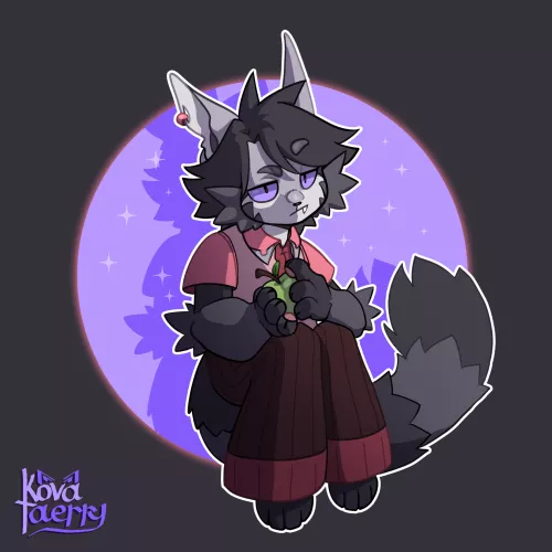 [Art by me] The cat and the apple!