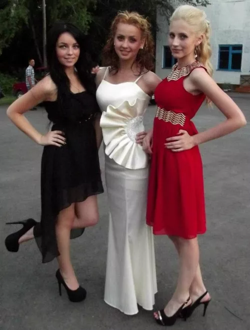 black, white or red dress