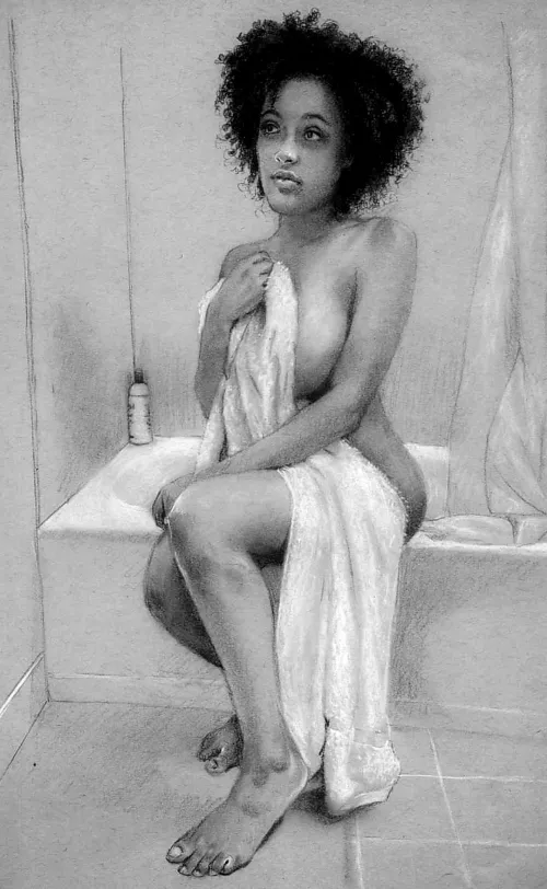 Charcoal pencil drawing