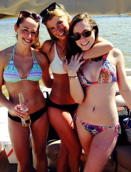 Friends in bikinis stay together