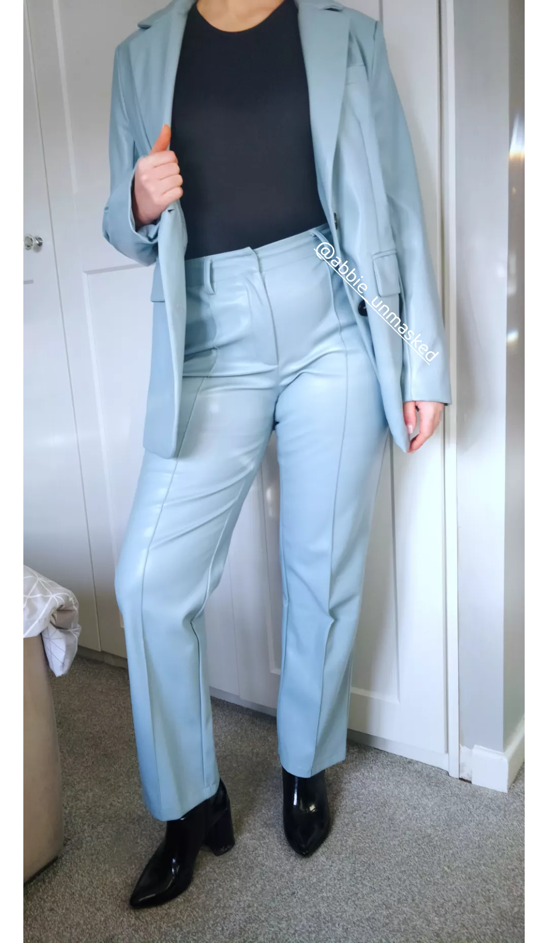 In love with my blue Leather Suit