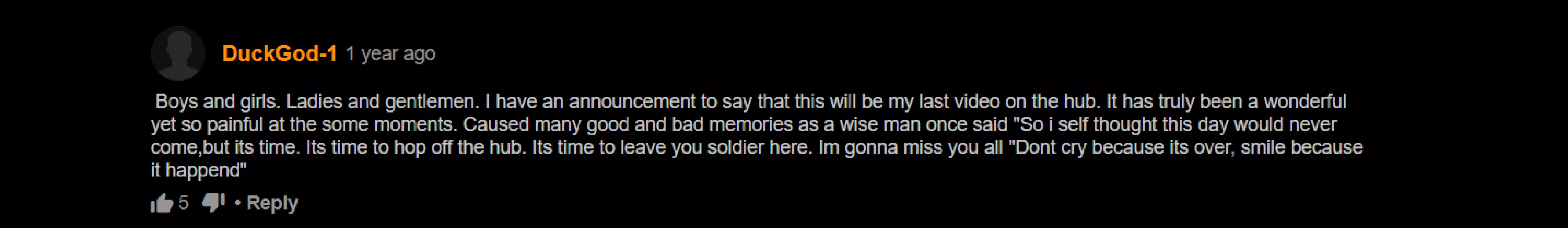 It has been an honor