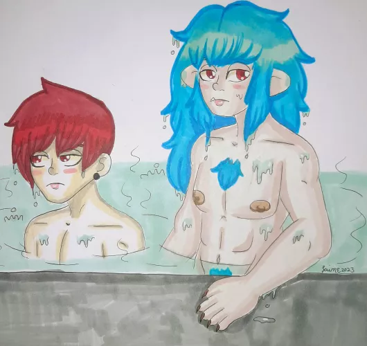 Jack and Torma at a Bathhouse