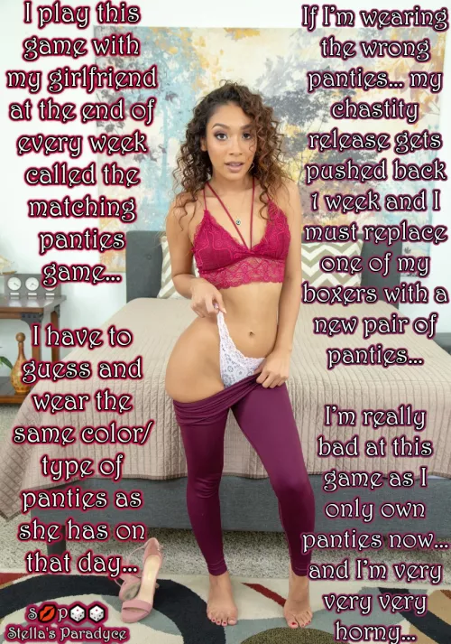 Panty matching game...