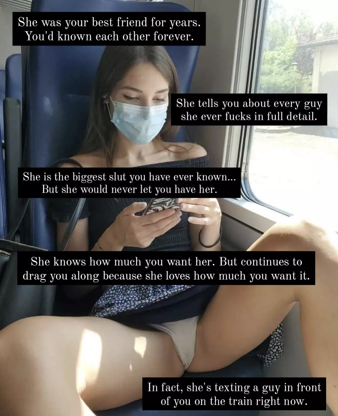 She is telling her boyfriend that she is on her way...