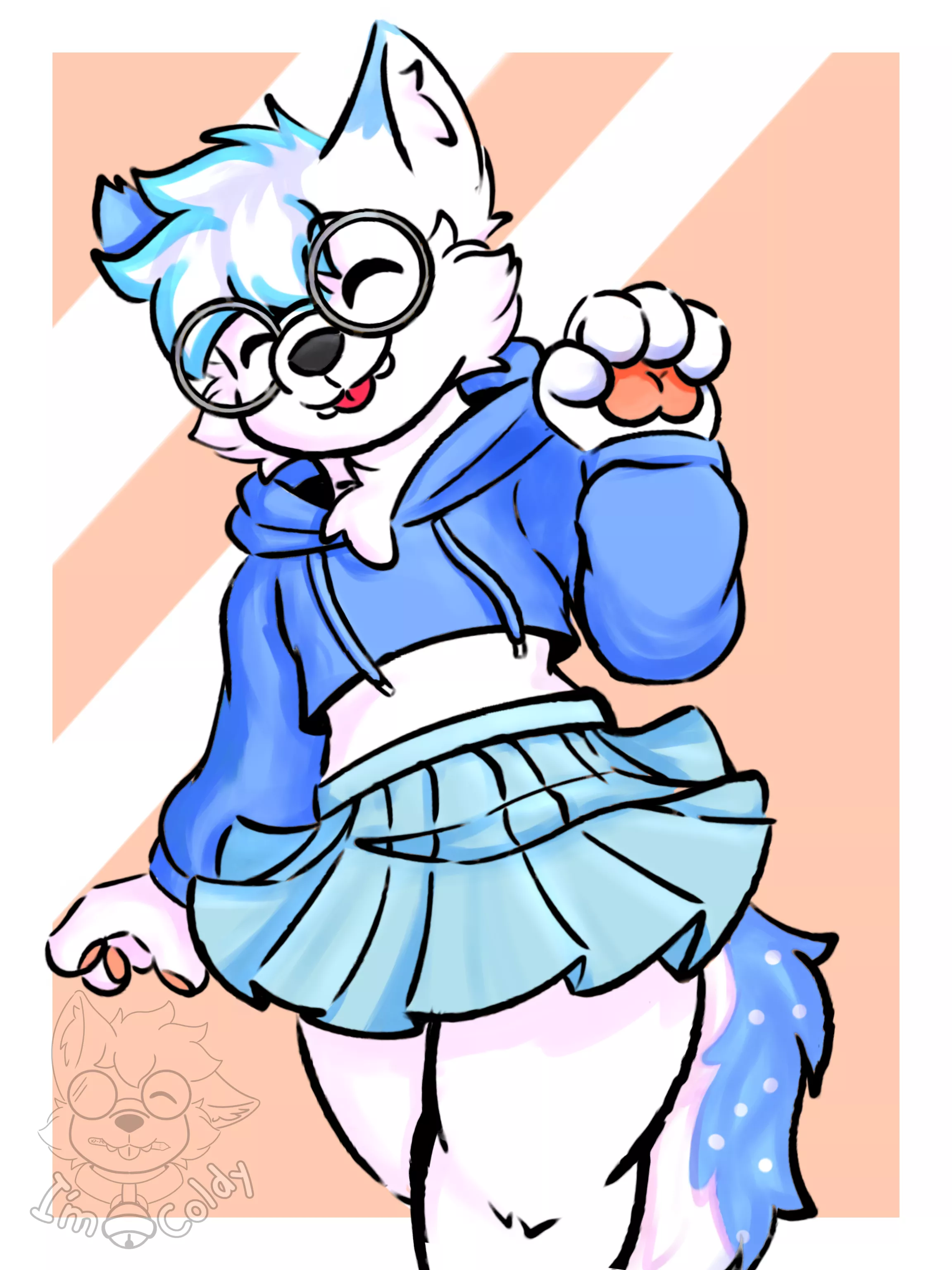 Wolf in skirt (Art by me @HeyitsColdy)