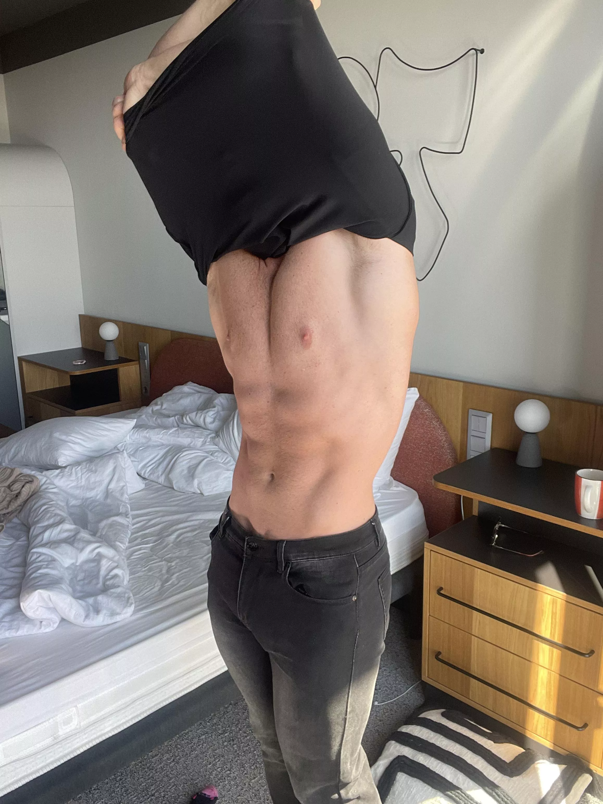 Would you dare try to sniff while I take off my shirt?