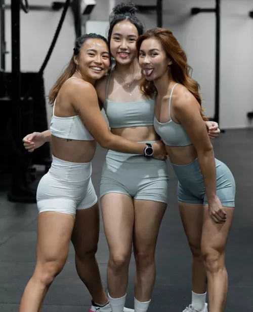 3 beautiful fitness girls