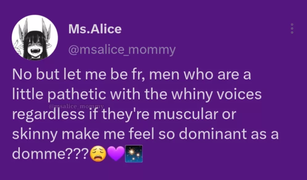 Ahhh lawd have mercy for how I'd dominate those types of dudes 🥴💜✨