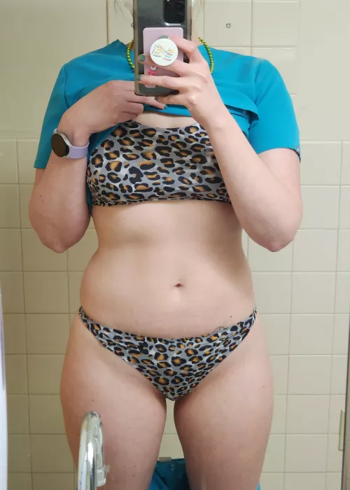 Couldn't go out for St. Patrick's Day today, but I wore some cute undies to show off while working [F]