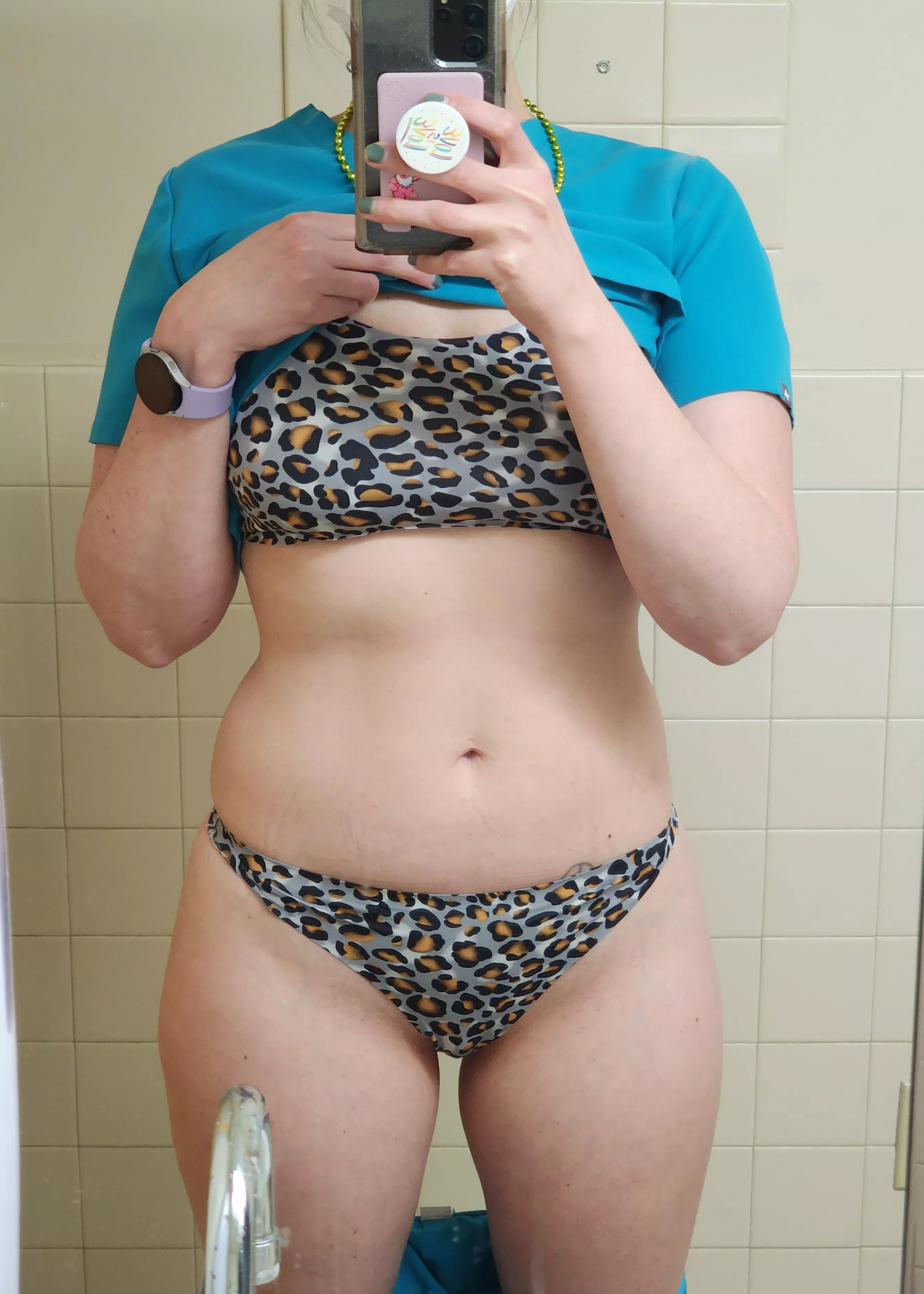 Couldn't go out for St. Patrick's Day today, but I wore some cute undies to show off while working [F]