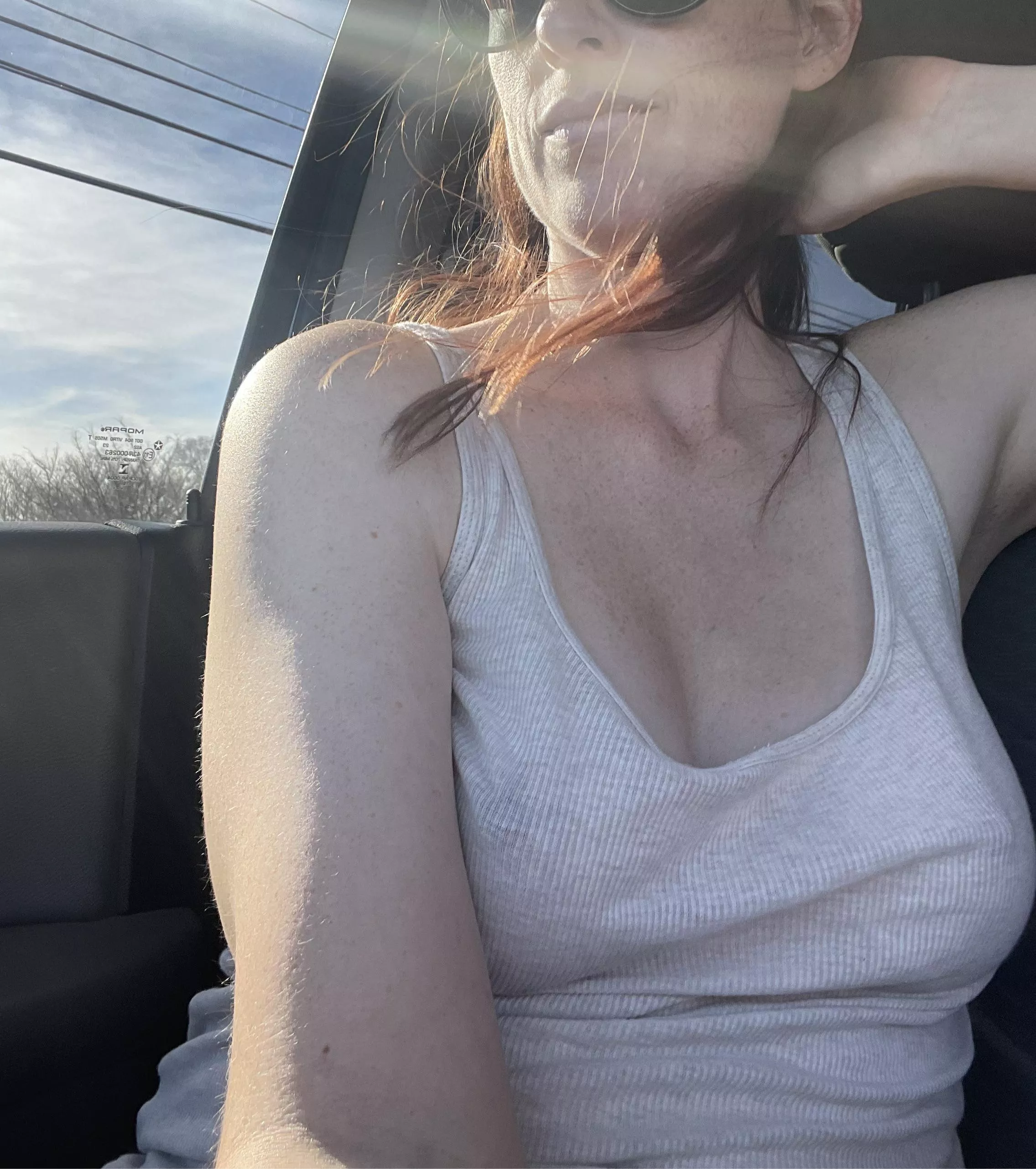 Freedom = no bra and wind in my hair