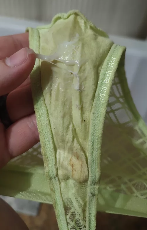 Green panties... Wet and gooey! ❤️[OC]