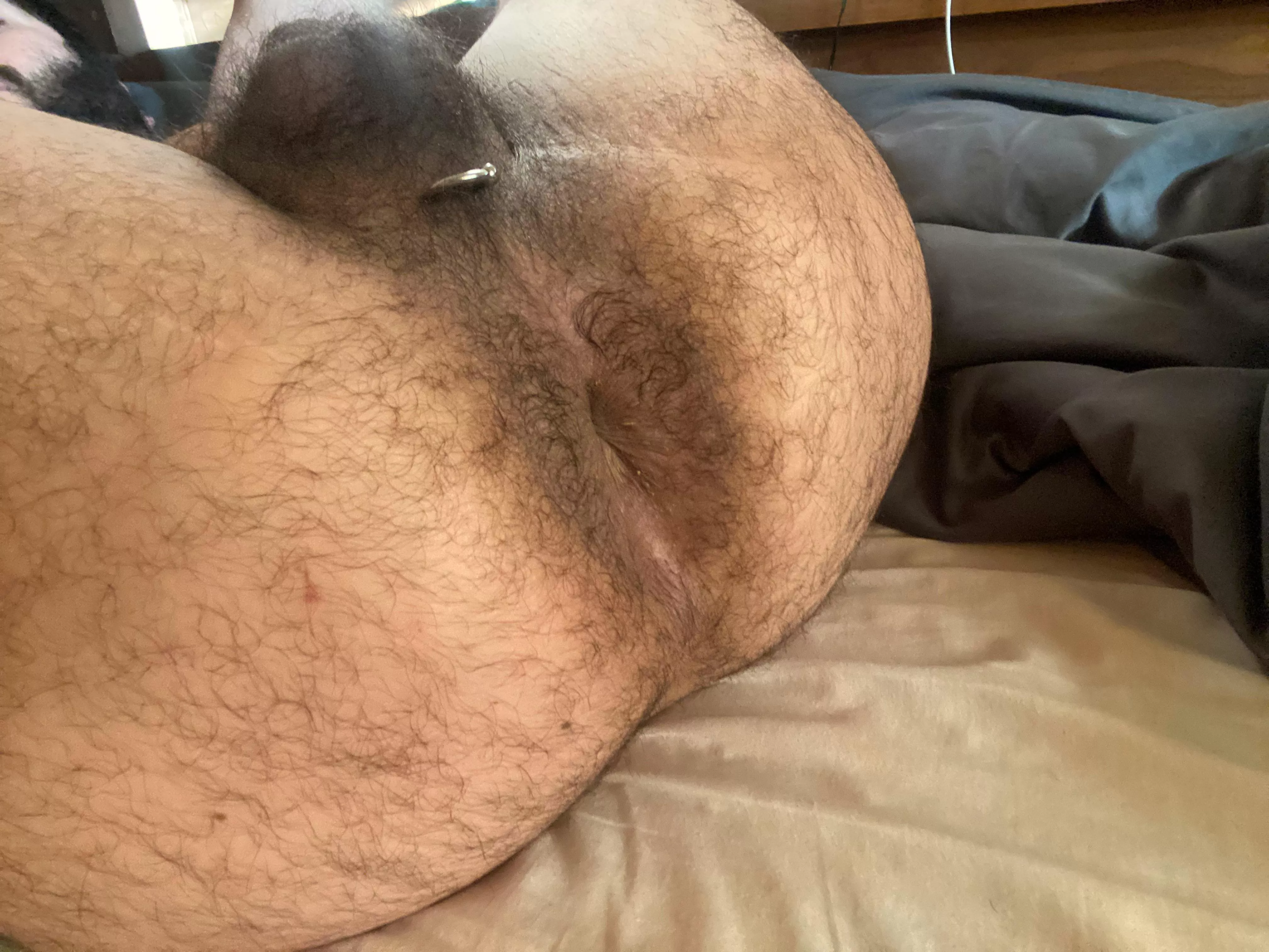 Happy hole after a night of stuffing
