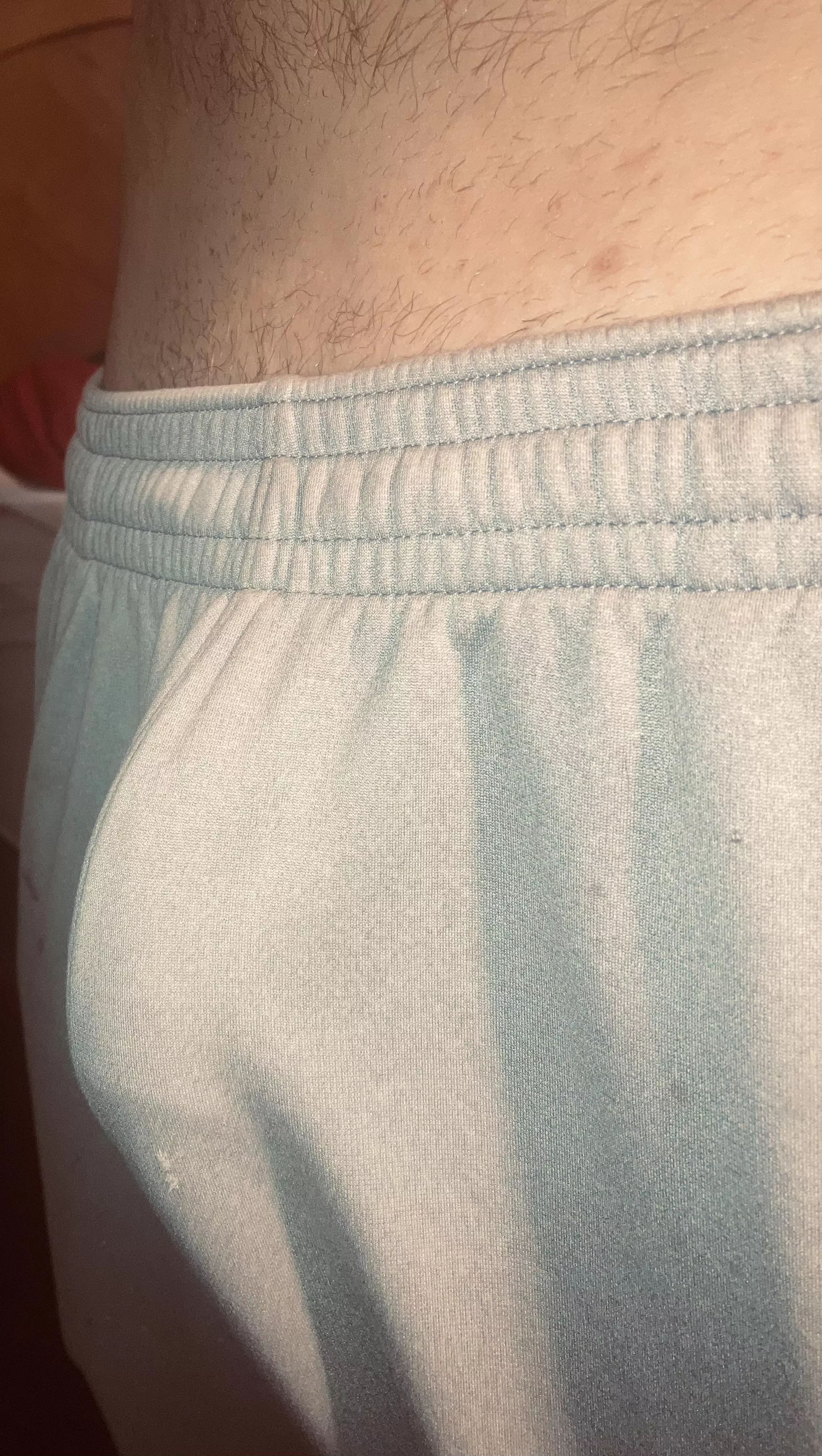 I love it when my husband wears grey sweatpants and i can see his cock through them
