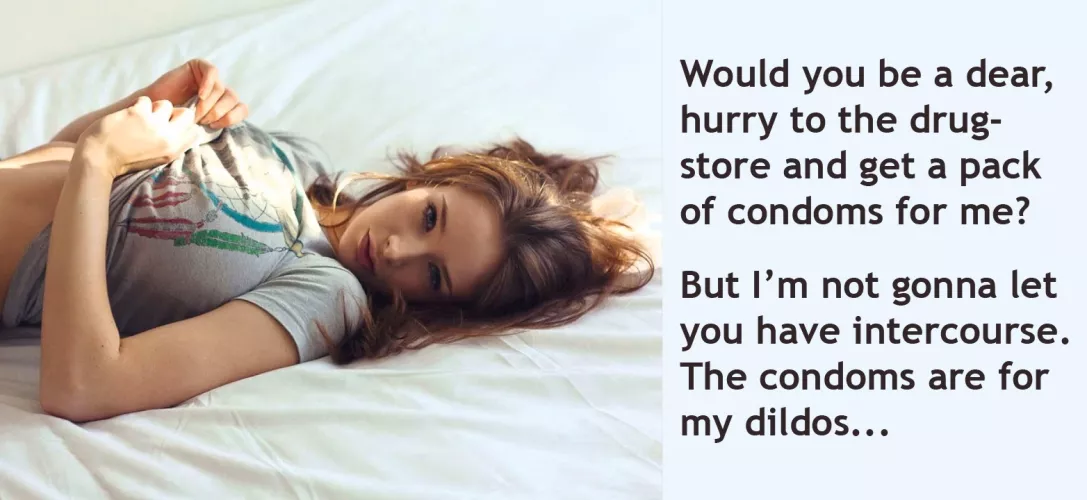 Isn't it a bad tease, your girlfriend sends you to buy condoms but they are not for you?
