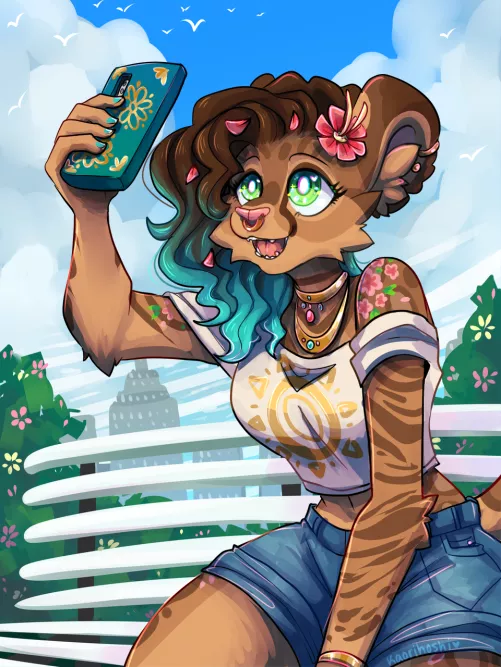 Lemme take a selfie! (art by me- oc belongs to firestardraws)