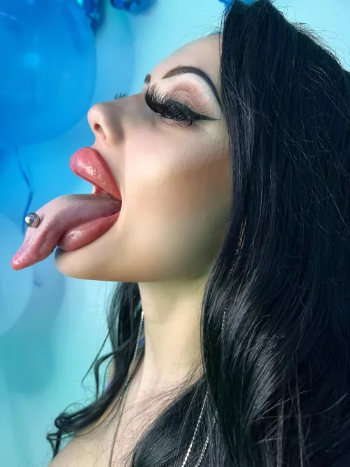 Long tongue and gigantic piercing ball