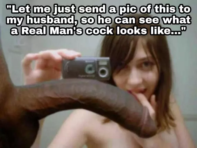 Not even fully hard yet and twice hubby's size. Can you blame her?