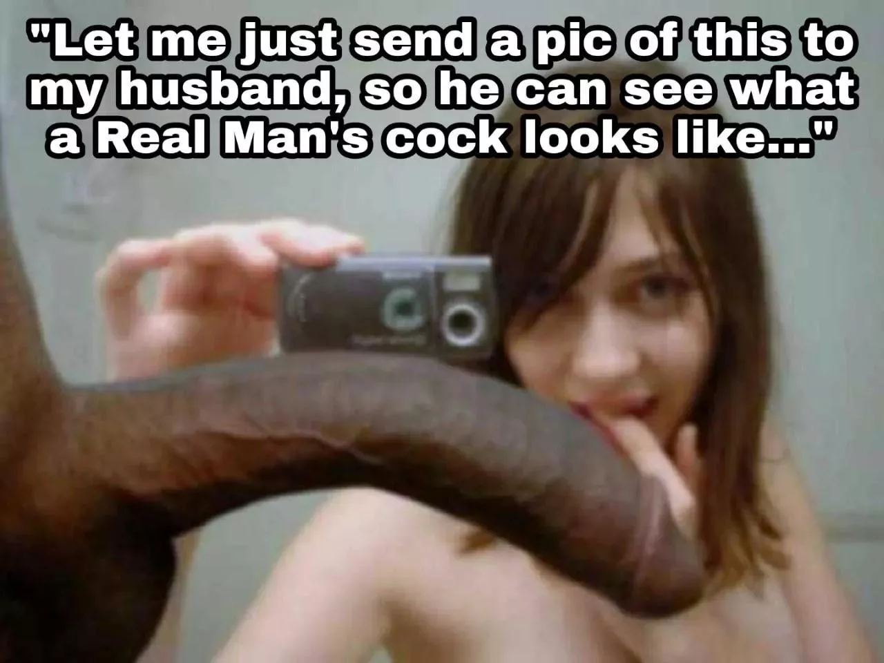 Not even fully hard yet and twice hubby's size. Can you blame her?