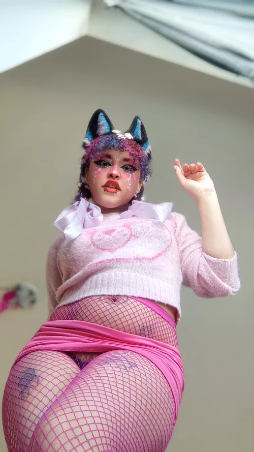 Pink miniskirts always brighten up my day