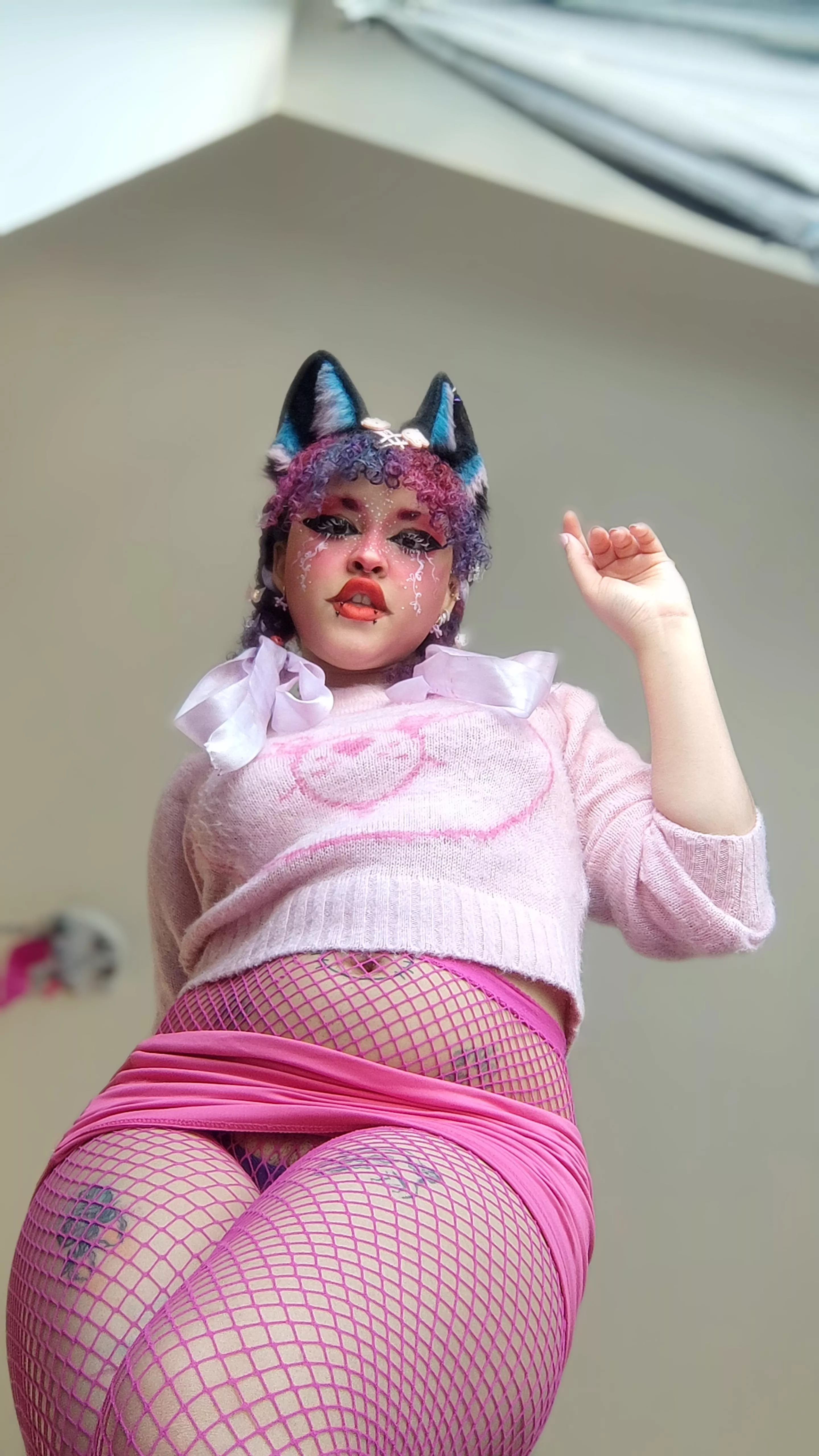 Pink miniskirts always brighten up my day