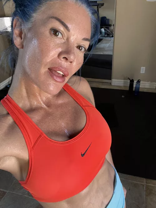 Post workout glisten in full effect