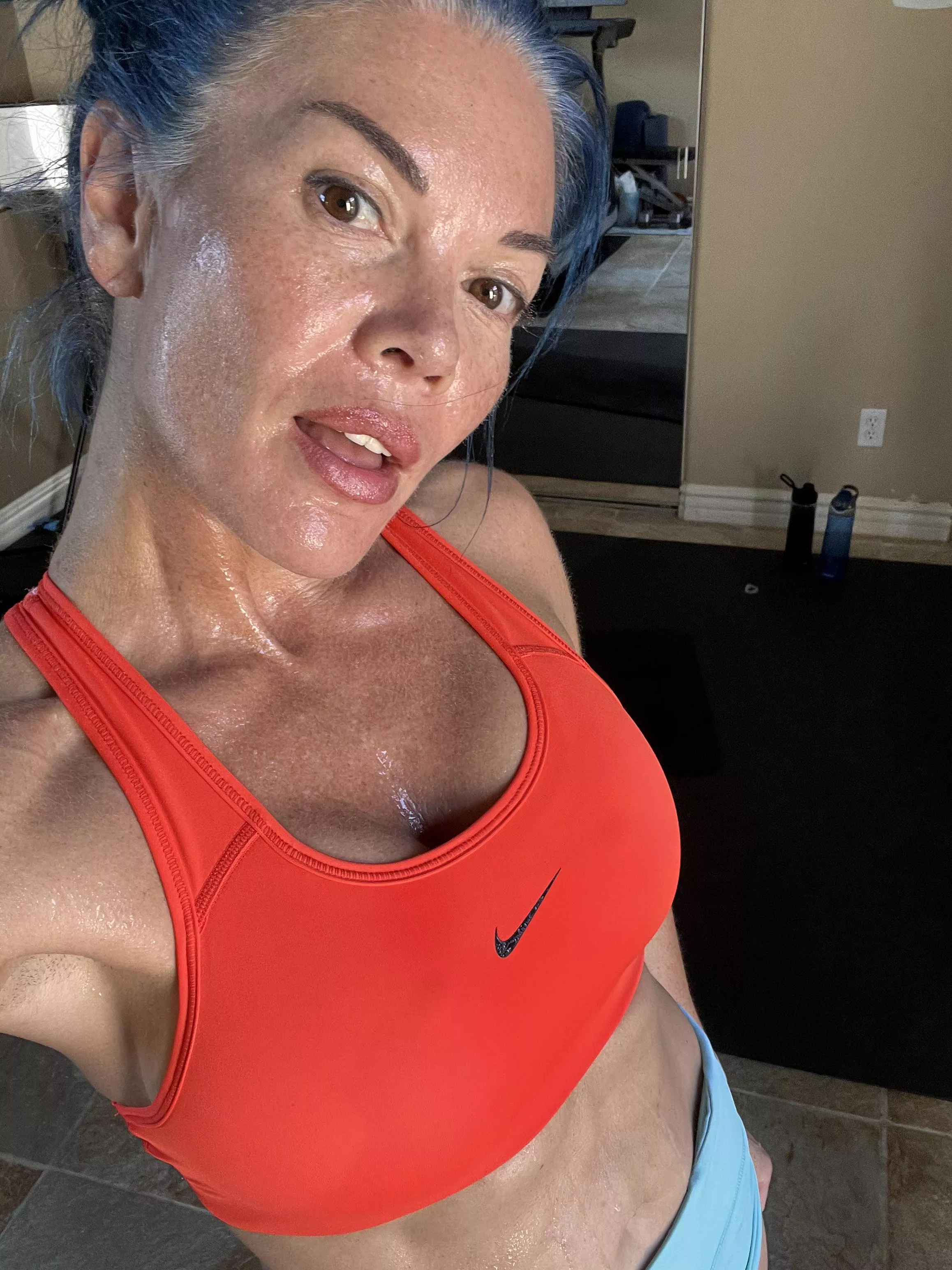 Post workout glisten in full effect