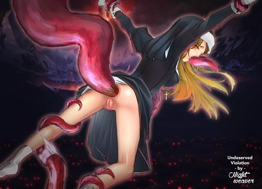 Sexy nun used all the way through by a tentacle (night weaver)