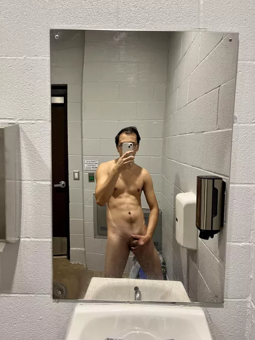 Stripping in the park bathroom