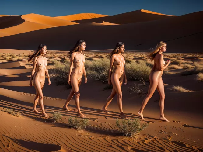 Windblown Desert Slave Coffle (aea4pc / Stable Diffusion)