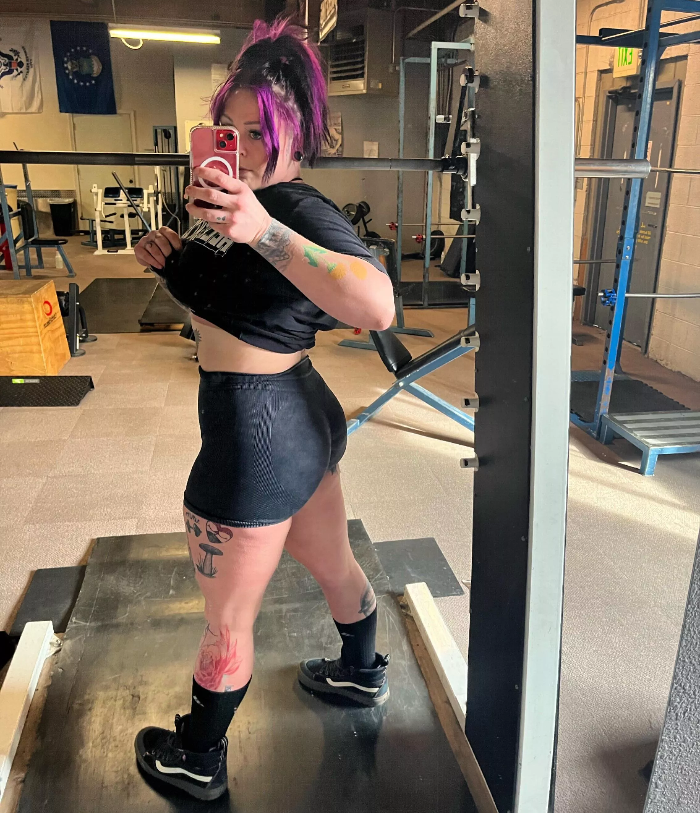 350 pound squats today, makes the legs pop pretty good