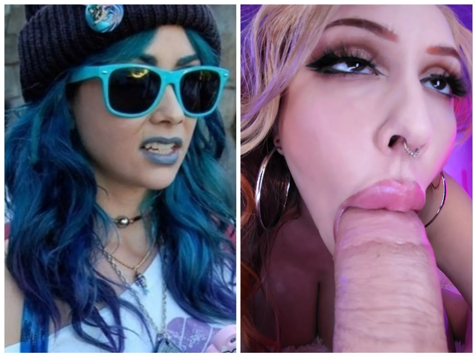 Back when I was a disapproving hipster and me now as a cum filled flesh light.