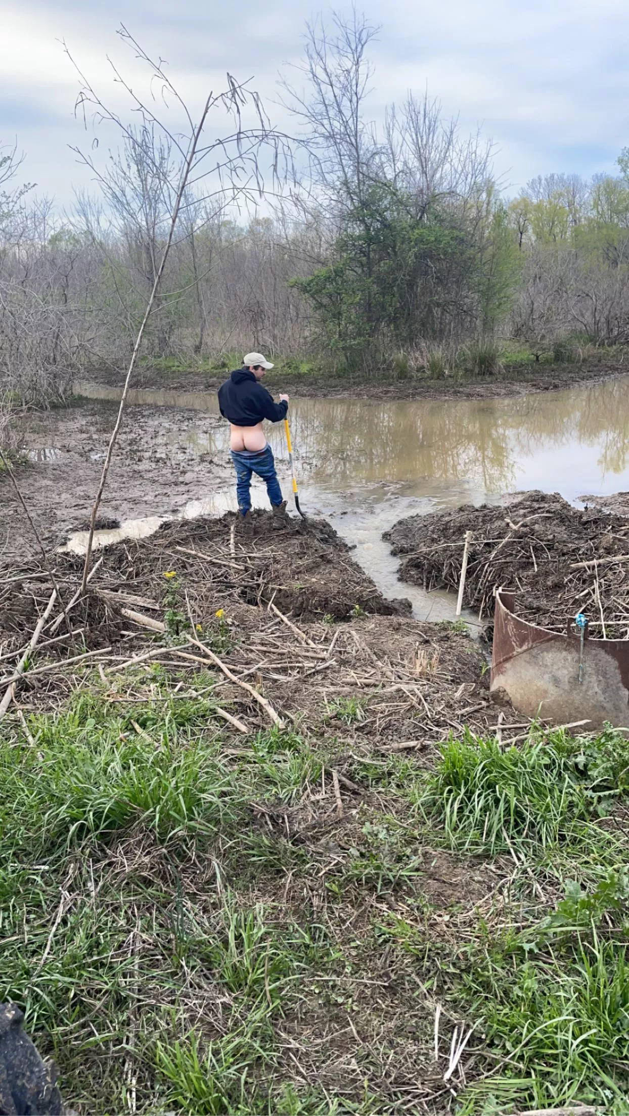 Blew up a beaver dam today