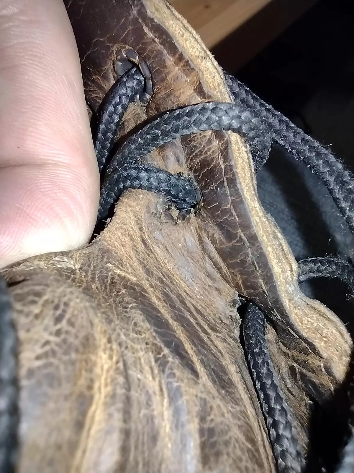 Eyelet pulling through tongue, what to do?