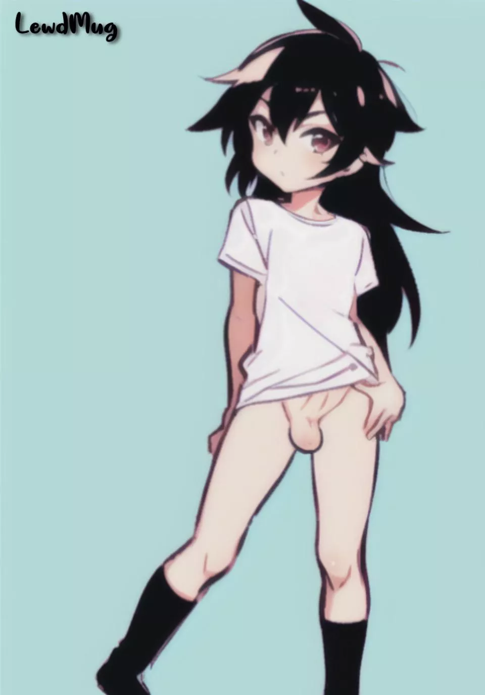 Faye flashing his dick. Artist - LewdMug