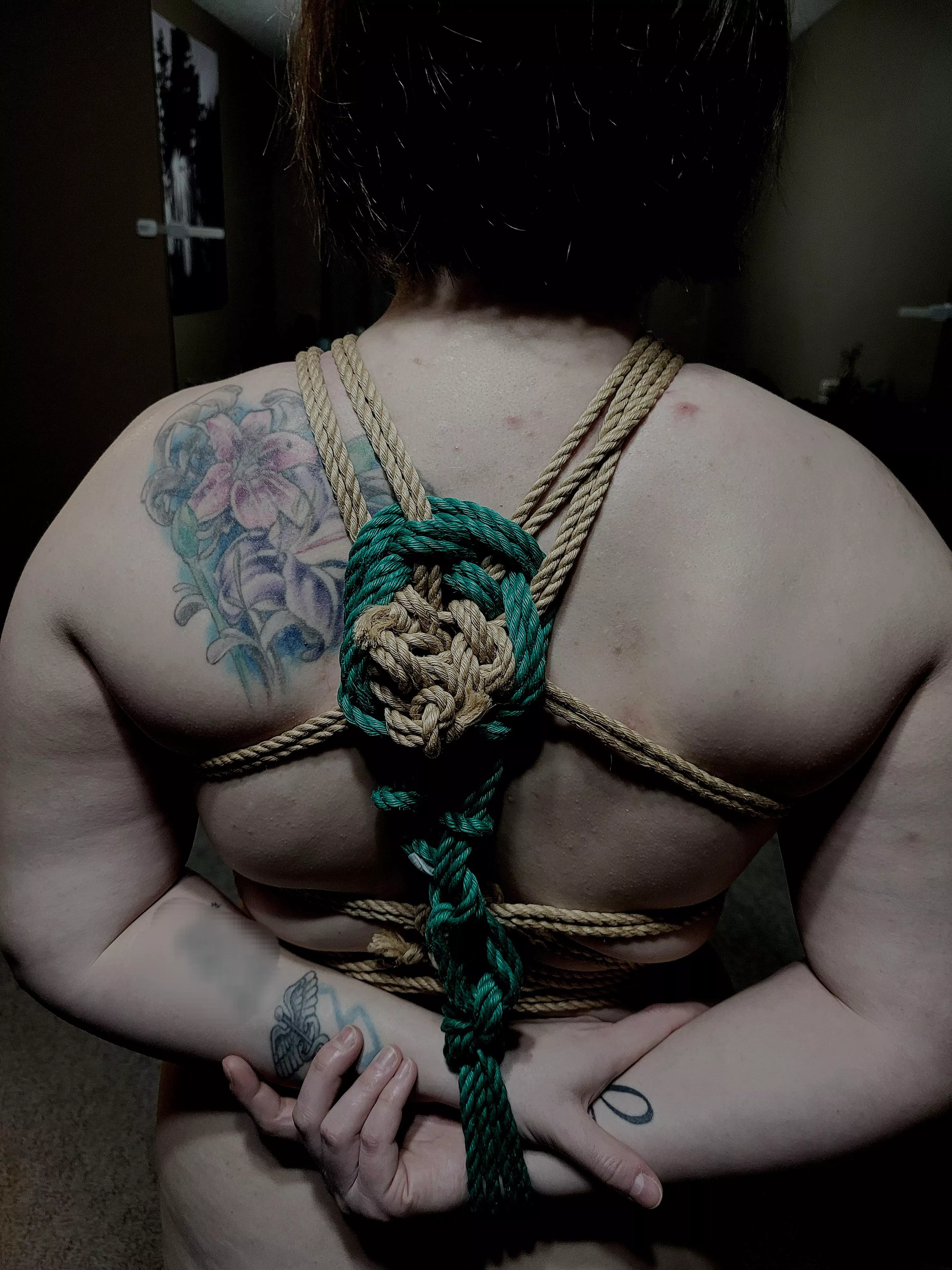 Flower attempt with leftover rope.