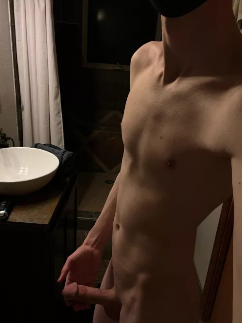 Getting ready for a shower.