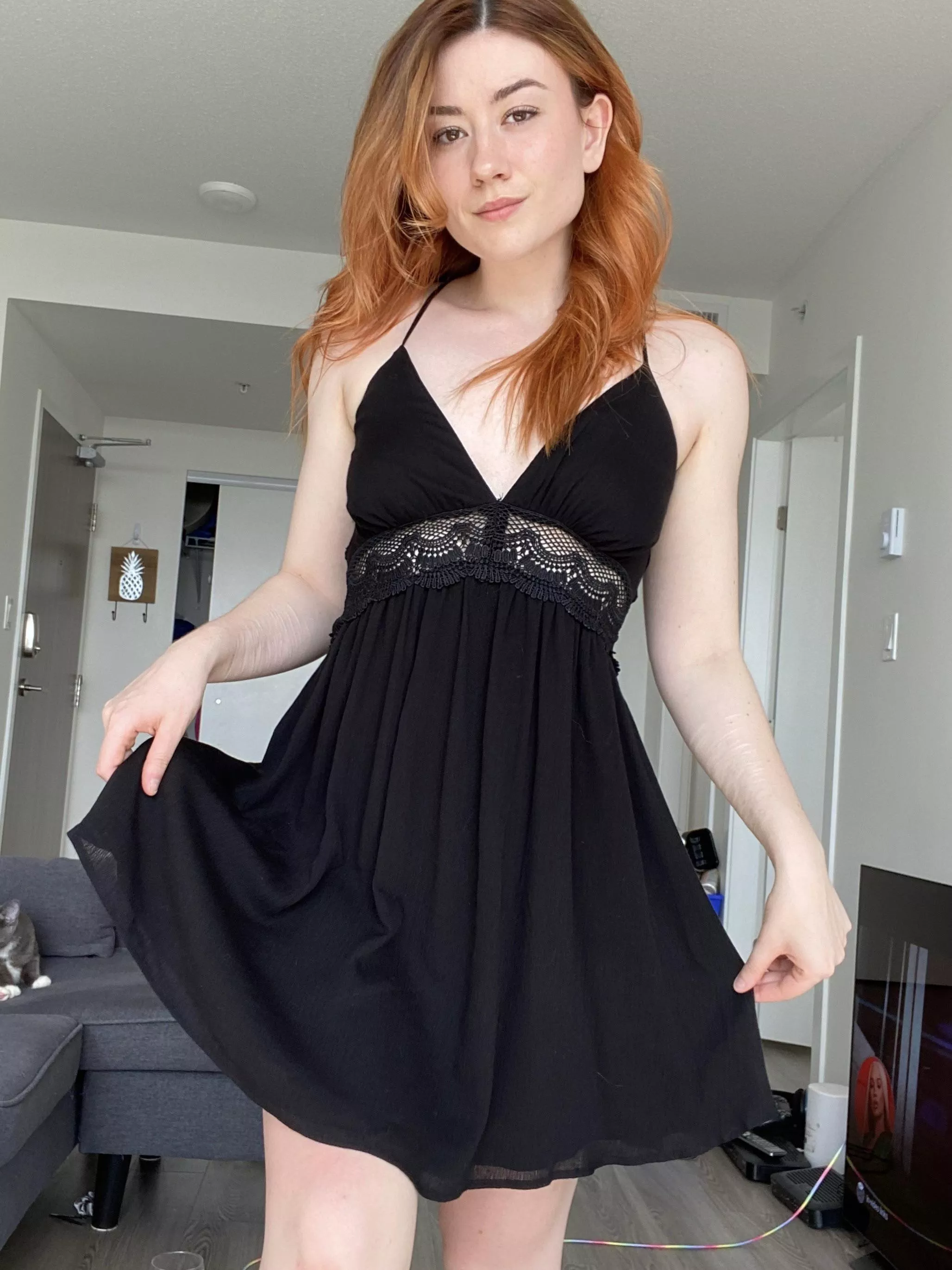 Just showing off in my little black sundress for you today!