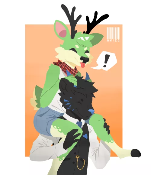 The best use you could think of for these horns! Great commission of a friend and I made by @Nwico2