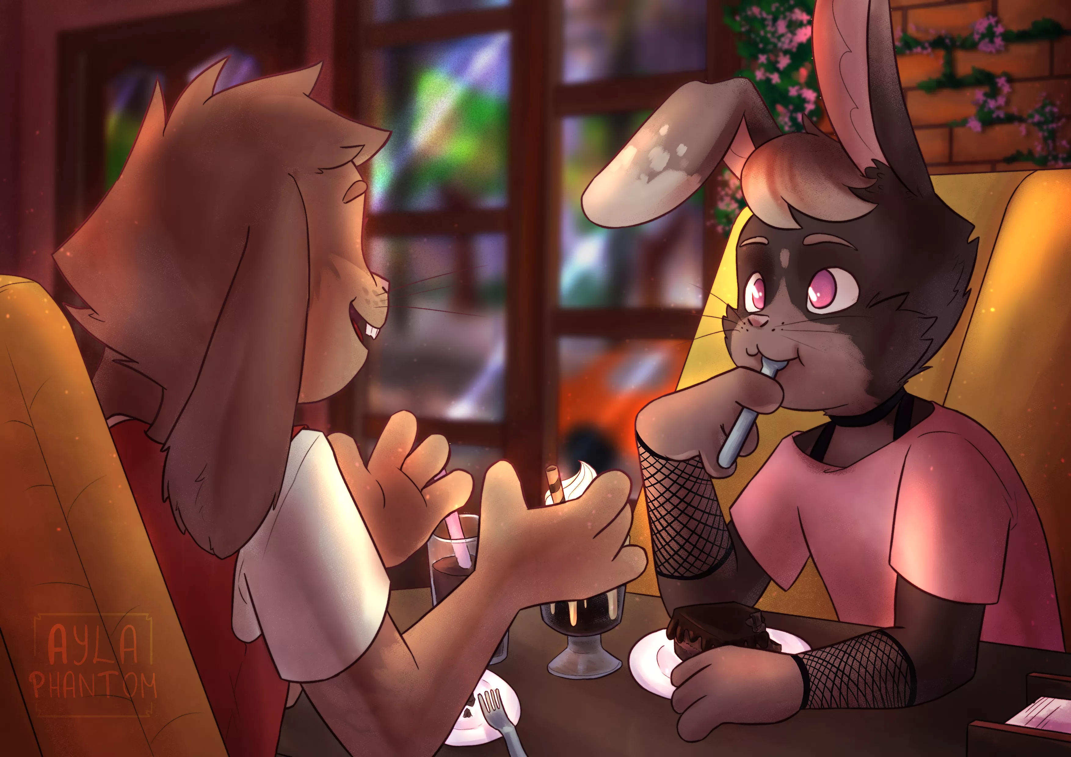 they're talking about the history of chocolate factories (art by me)