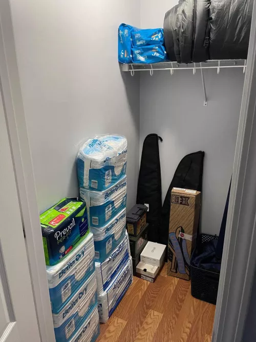 Where do you keep/store your diapers? What’s your other hobbies and interests……. I keep mine in the same closet! FIREARMS & PADDING!